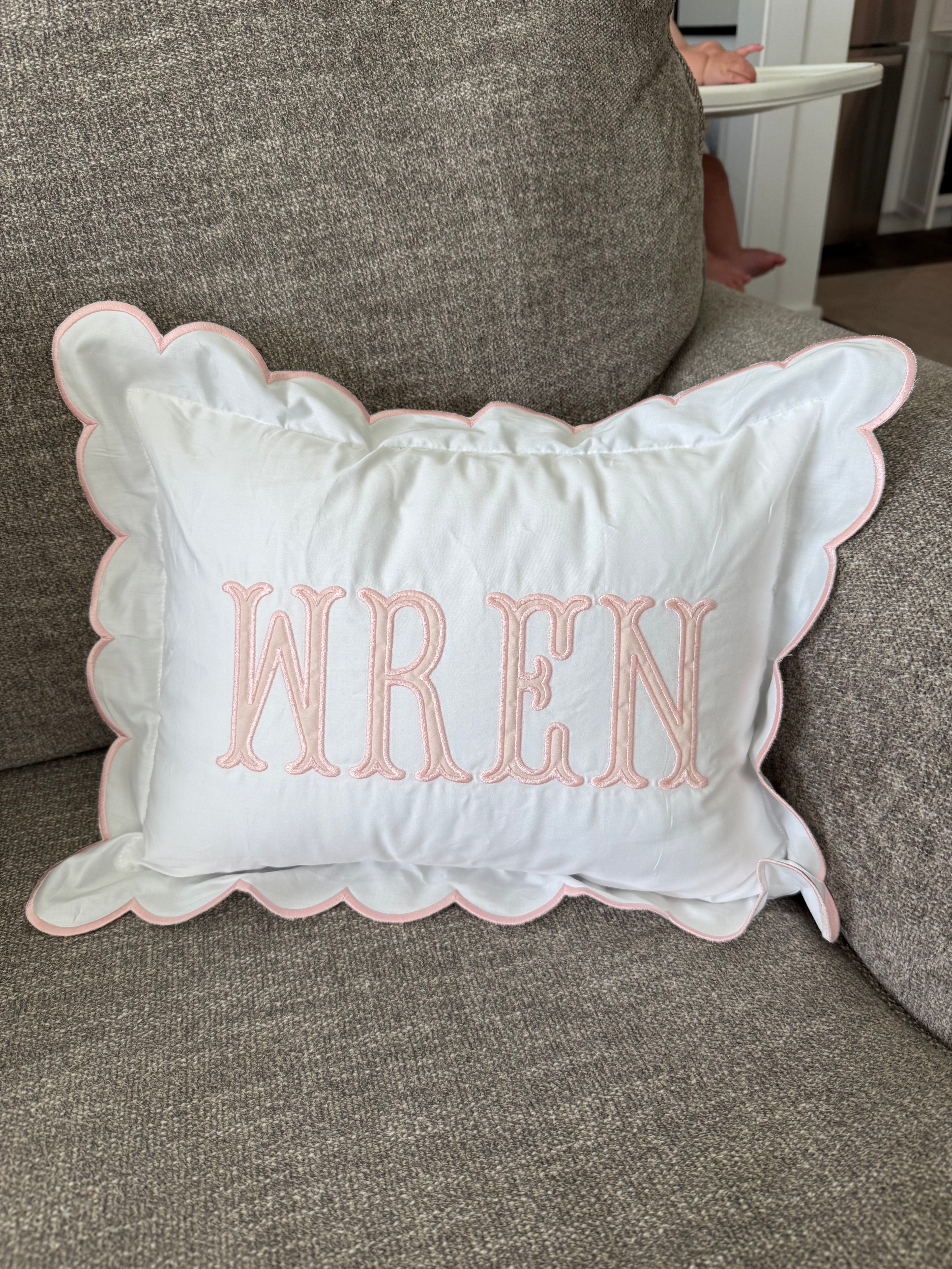 Pillow Case with Scalloped Piping Edge