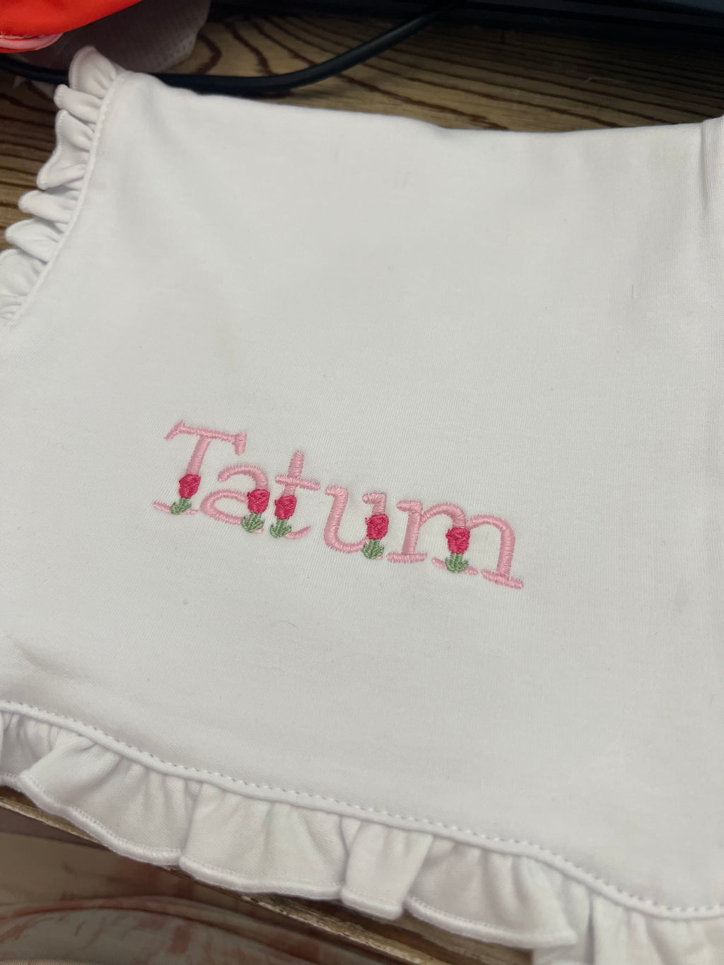 Baby Burp Cloth with Ruffle
