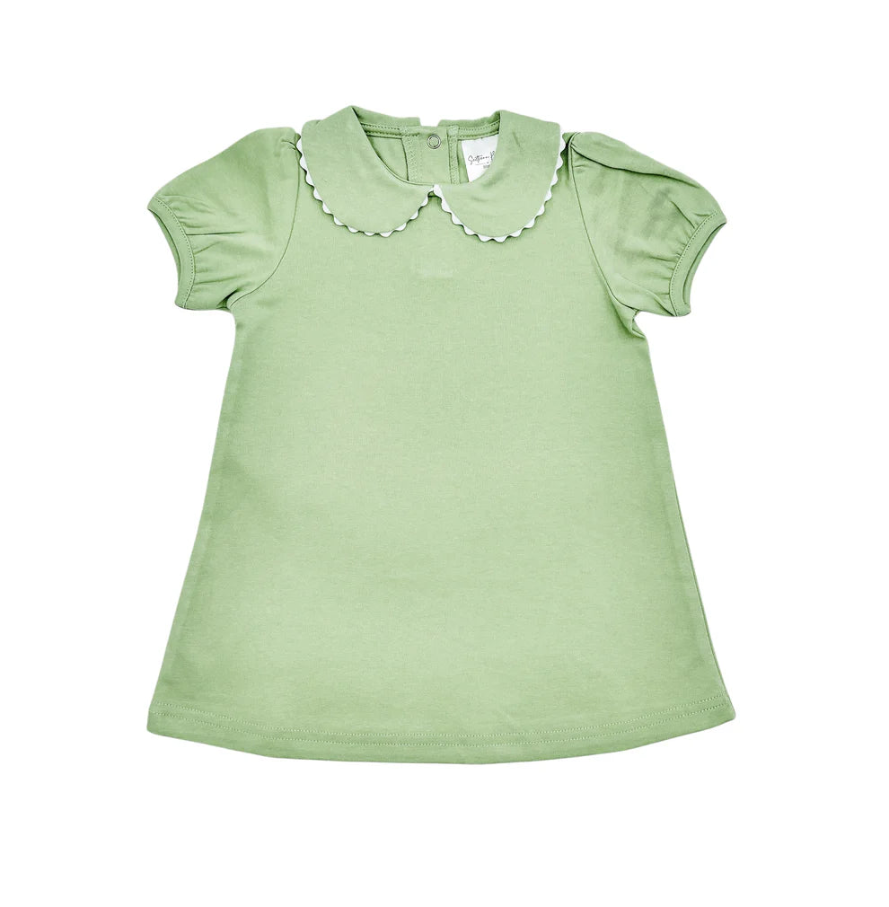Girl's Scalloped Short Sleeve Dress