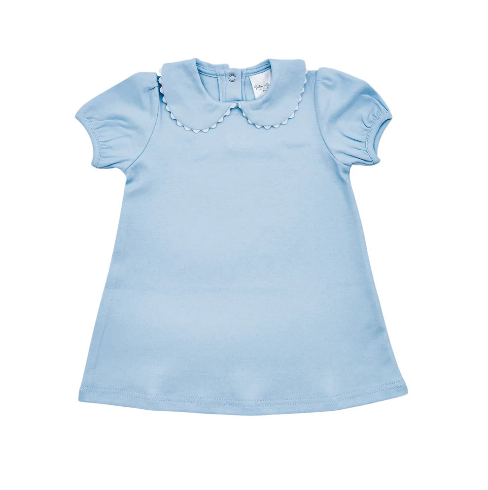 Girl's Scalloped Short Sleeve Dress