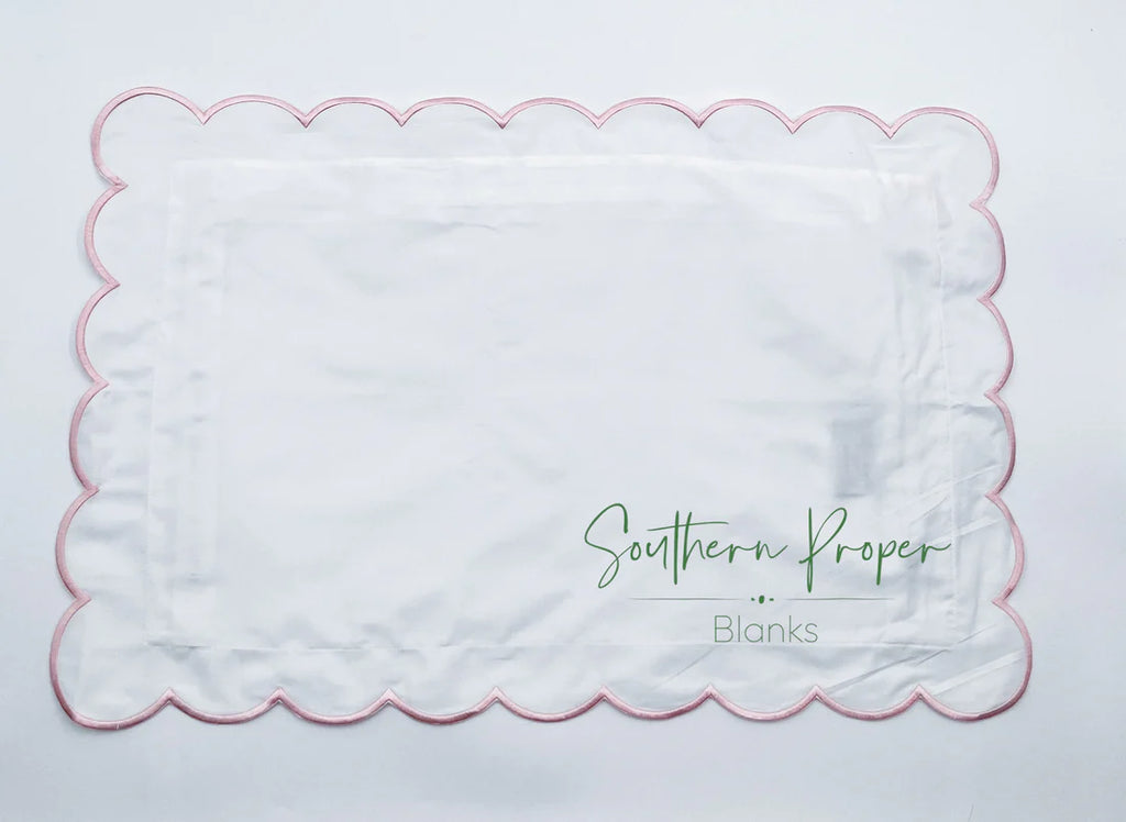 Pillow Case with Scalloped Piping Edge