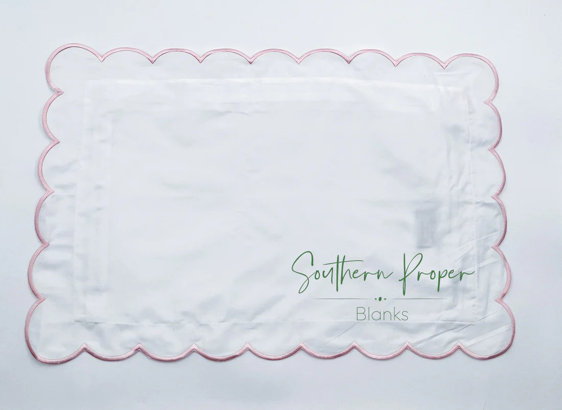 Pillow Case with Scalloped Piping Edge