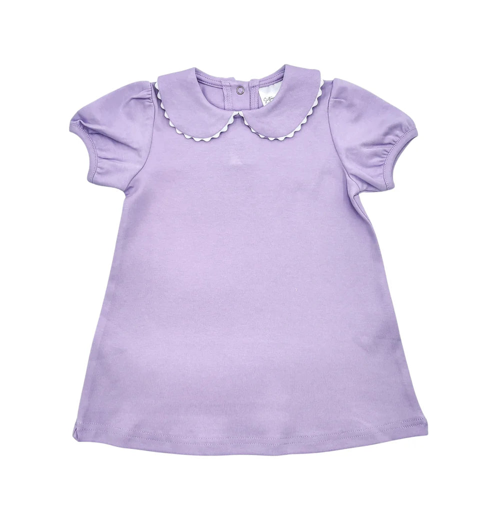 Girl's Scalloped Short Sleeve Dress