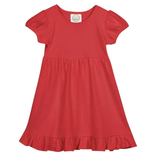 Short Sleeve Empire Waist Ruffle Dress