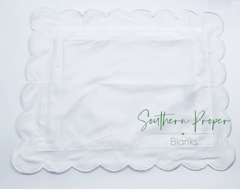 Pillow Case with Scalloped Piping Edge