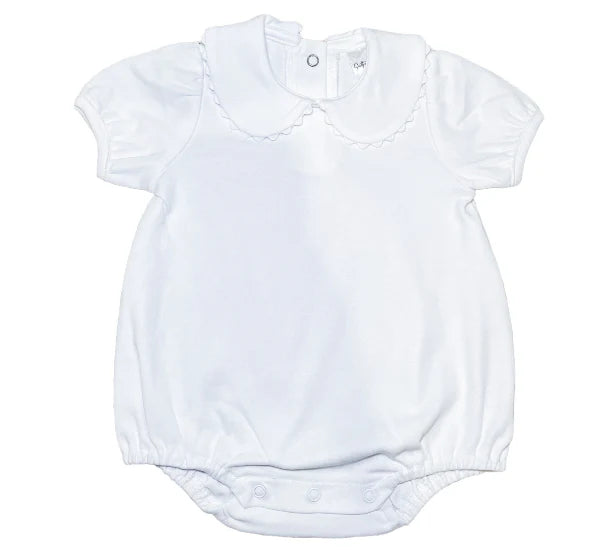 Girl's Scalloped Short Sleeve Bubble